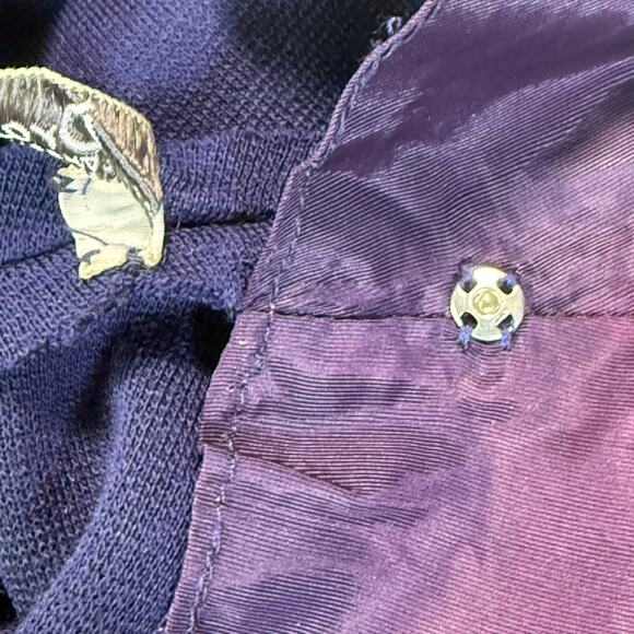 Vintage 60s Draper’s of California Navy Mod Dress Pink Trim Women’s 16 - Medium - Picture 8 of 9